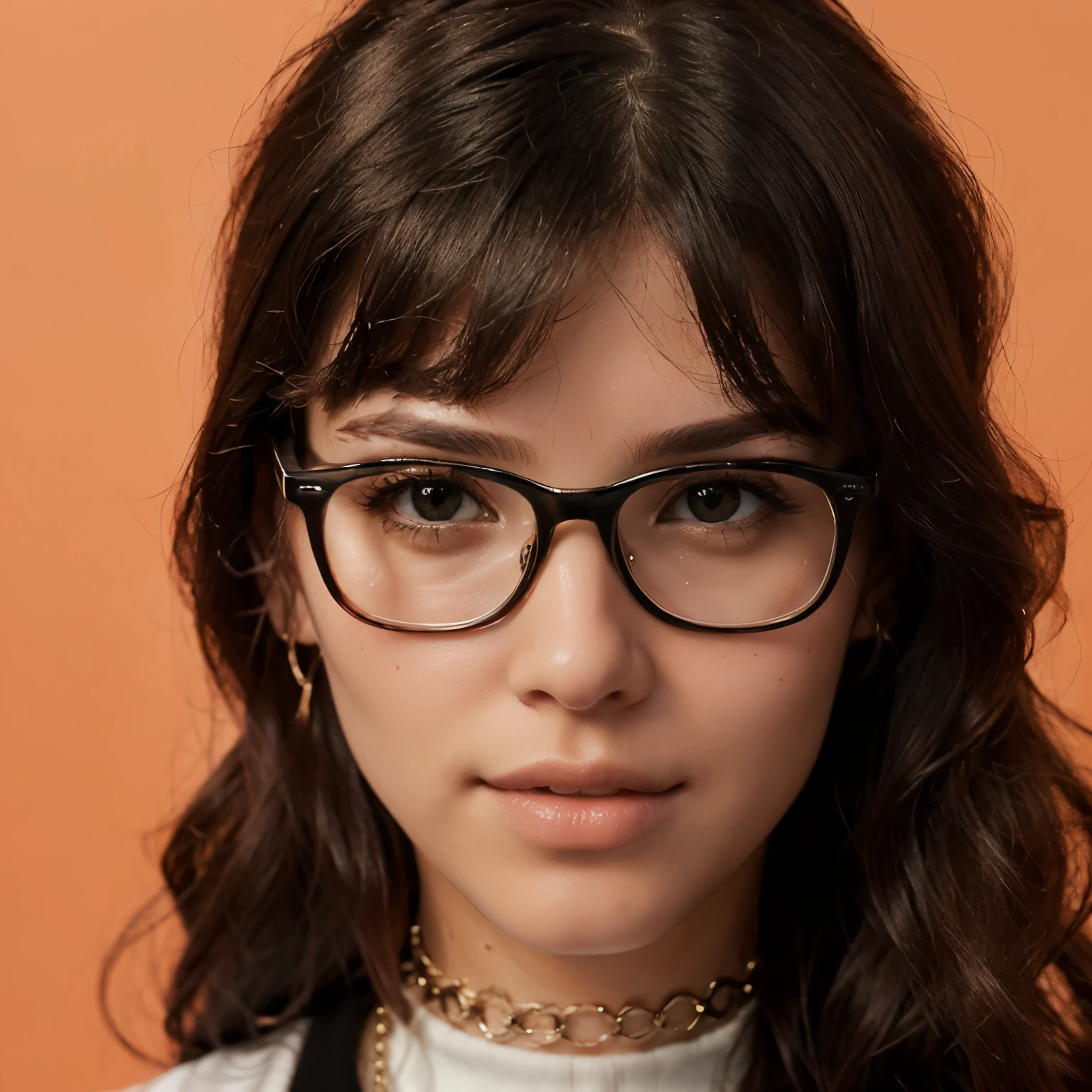 Brown cow wearing black glasses