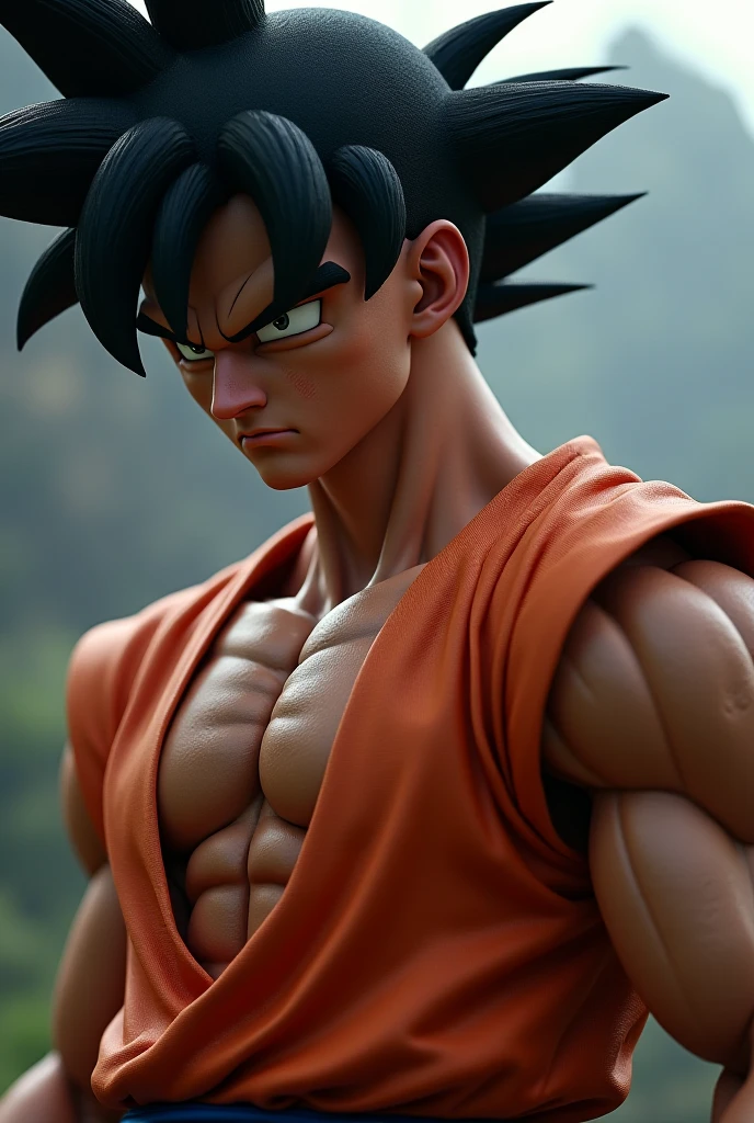 Generates an image of Goku with a logo on his chest with the letters 1A
