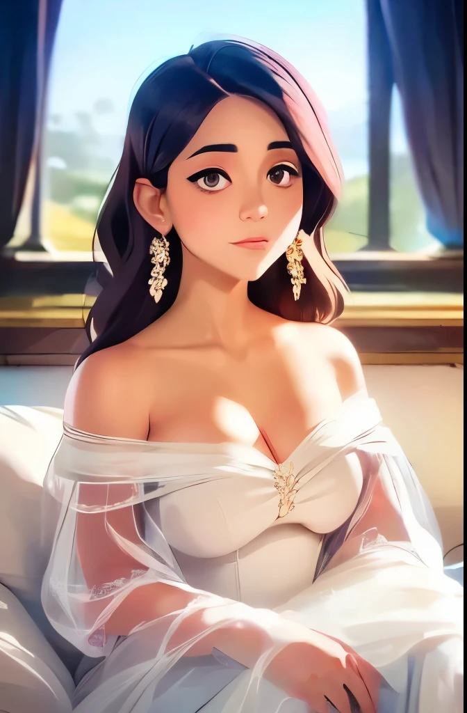 (beautiful detailed eyes, beautiful detailed lips, extremely detailed eyes and face, long eyelashes), (oil painting:1.1), (ultra-detailed:1.1), (realistic:1.37), (vivid colors:1.1), (studio lighting:1.1), (soft and warm colors:1.1), (natural light: 1.1), (romantic atmosphere:1.1), (sensual mood:1.1), (dreamy:1.1), (soft sunlight:1.1), (subtle bokeh effect:1.1), (elegant pose:1.1), (sumptuous floral dress:1.1), (gentle breeze:1.1), (serene expression:1.1), (peaceful ambiance:1.1), (whimsical:1.1), (magical atmosphere:1.1), (captivating beauty:1.1), (ethereal vision:1.1), (graceful movement:1.1), (mesmerizing gaze:1.1), (harmonious composition:1.1), (captivating smile:1.1), (dainty accessories:1.1), (serenity and tranquility:1.1), (timeless elegance:1.1), (intense emotions:1.1), (impeccable details:1.1), (delicate touch:1.1), (endless possibilities:1.1), (emotive portrayal:1.1), (evocative imagery:1.1), (rich textures:1.1), (layered brushstrokes:1.1), (impressive finesse:1.1), (exquisite beauty:1.1), (artistic magic:1.1), (timeless masterpiece:1.1), (whisper of elegance:1.1)