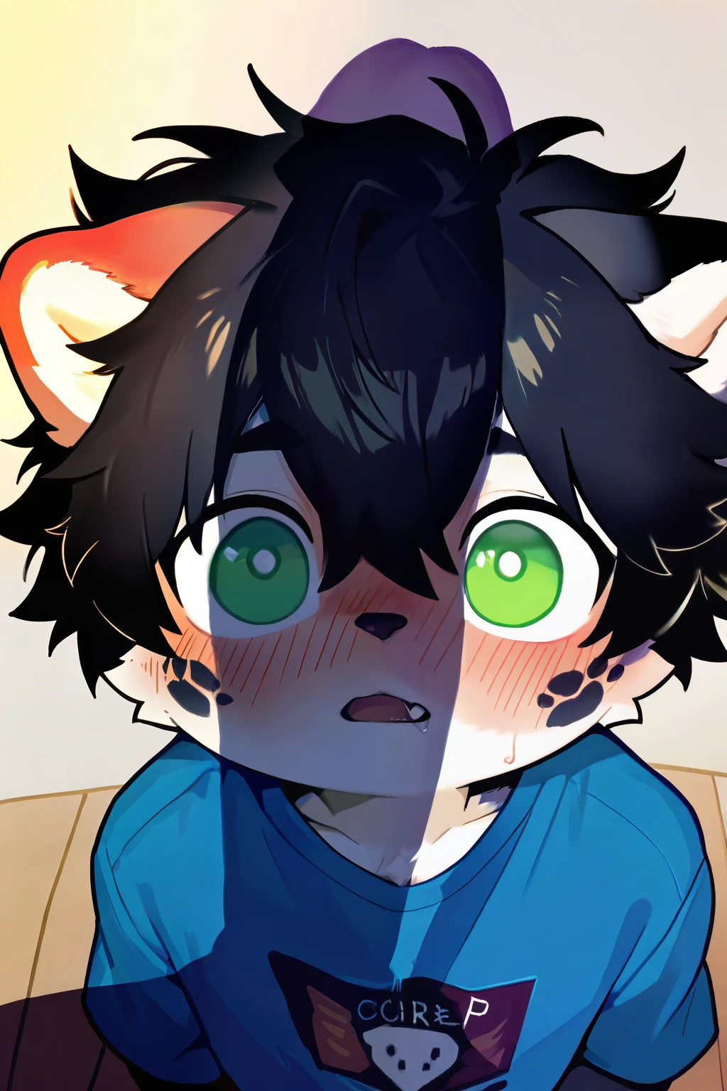 source_ furry, hadrian , furry male, ,Cubs,((boy )), dog boy,,(penis Shadow:1.3),short hair ,fang out,,masterpiece, newest,absurdres, incredibly absurdres, messy hair, cute anthro, solo,score_9, score_8_up, score_7_, score_6_up, masterpiece, best quality, dufu, furry, shota, solo, cute, green eyes, blush on face, upper body, loose clothes, nipple, orgasm,wide eyes,Lots of saliva ,full-face blush,parted lips ,from above, to milkytiger1145 , author: k0bit0wani ,( cute),boy