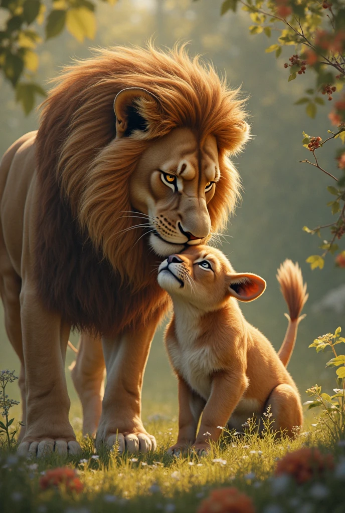 Lion and Lioness in LOVE
