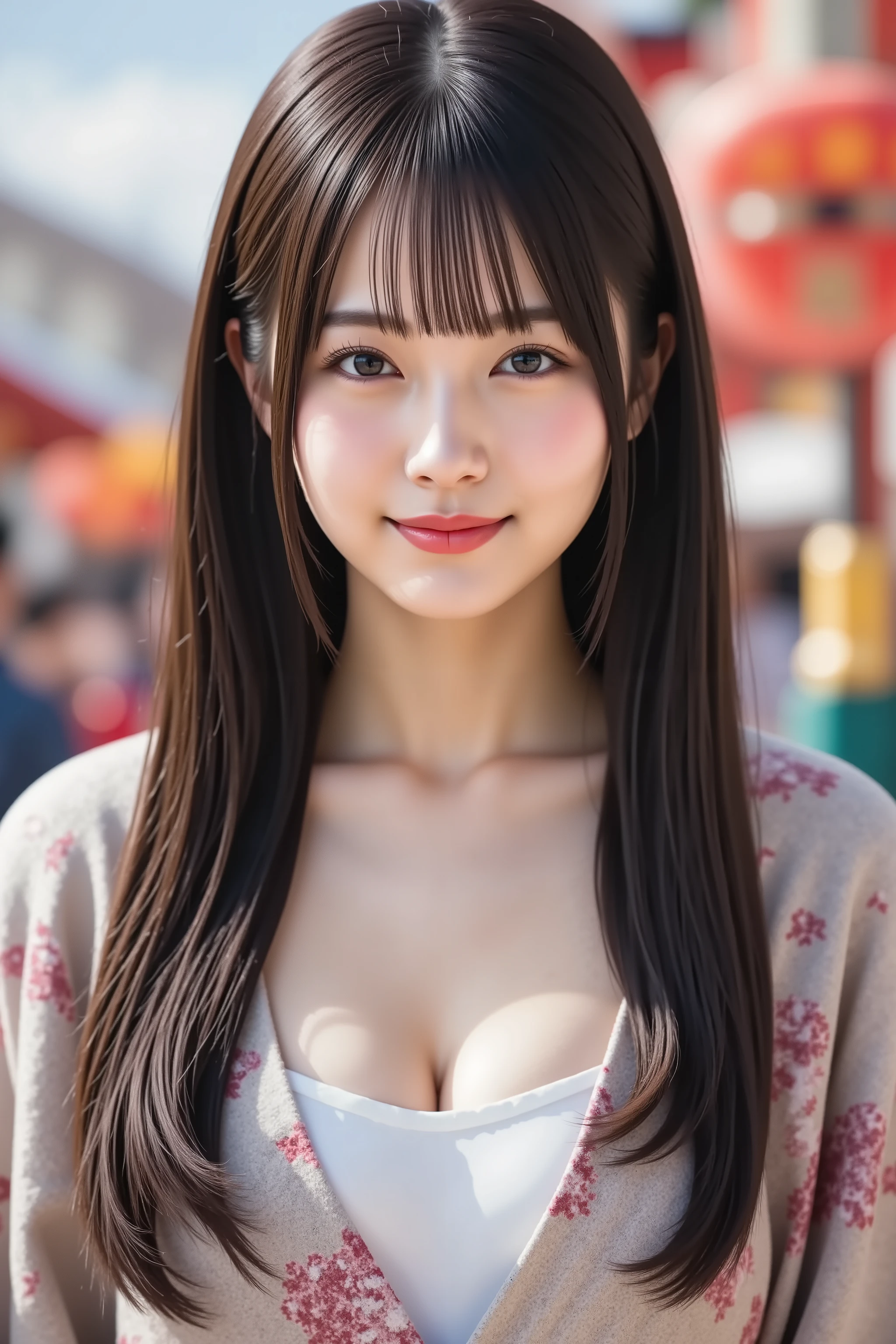 Araffe asian woman with long hair and a white top - SeaArt AI