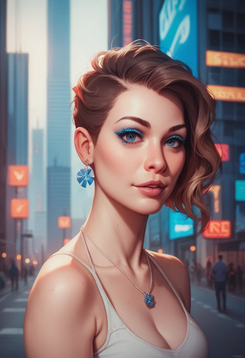 by teamLab and Marc Simonettiin the style of Olga Skomorokhova, cute fit 18 year old woman, plunging necklace, strapless, <lora:clothing_slider:7><lora:chest_adjust:4>, comic book illustration<lora:comic_book_illustration:3.00> <lora:more_art:0.40><lora:faetastic:0.25><lora:midjourney:0.15>