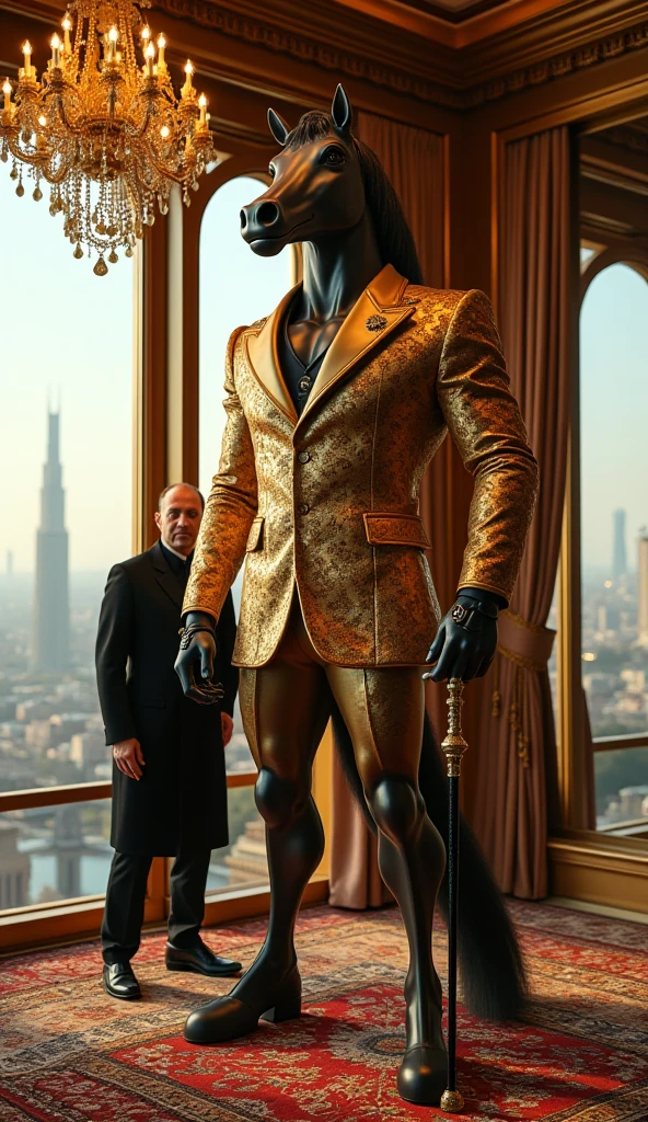 full view full body, one handsome over-musuclar overbodybuilded white european man with preppy undercut light-brown haircut, wearing golden latex tights, golden silky shiny cape, golden rings, bracelets, necklaces, golden thin sandals, standing waiting in his luxurious ancient bedroom in a ancient scottish manor