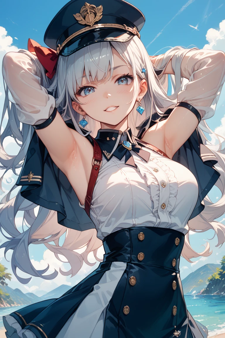 Very detailed、highest quality、Best image quality、masterpiece、8k、Anime Face、A kind smile、Open your mouth、Baltimore、Azur Lane