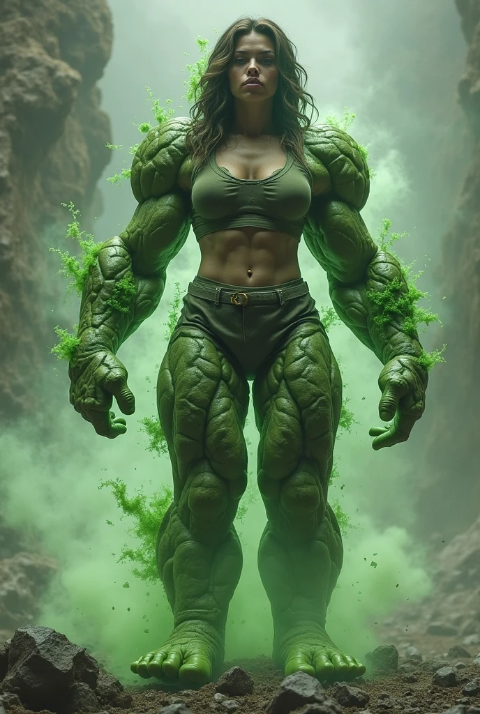 Cinematic soft lighting illuminates a stunningly detailed and ultra-realistic Poison Ivy bodybuilder, muscular, super strong, that is trending on ArtStation. Octane is the perfect tool to capture the softest details of this 16k photography masterpiece