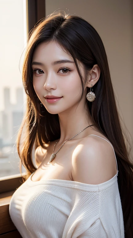 Highest quality,masterpiece,Realistic,photoRealistic,Award-winning illustrations,(Intricate details:1.2),(Delicate and detailed),(High resolution,Cinematic Light,bloom,sunlight,Ray Tracing,Detailed Shadows),Clear lines,Sharp focus,Official Art,unity 8k wallpaper,超High resolution,Incredibly absurd,Large file size,Super detailed,Very detailed,Very delicate and beautiful,RAW Photos,Light on the face,Depth of written boundary,Focus Only,(Wind:1.2),One girl,smile,(Are standing:1.2),(Big Breasts,Cleavage),View the viewer,(Detailed face,Beautiful Eyes,Beautiful lip detail,Long eyelashes,Realistic skin,Fair skin,Delicate skin texture,Long Hair),((nude,Browsing Caution,Small earrings,meanwhile)),((sun, In Hawaii, Ocean,At the Beach,Coconut Tree)),Purelos Face_v1,Urzan-6500-v1.1
