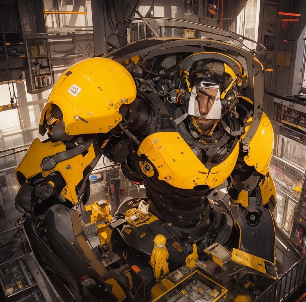 A sexy female transformer robot, yellow bulldozer, striking seductive poses on work site, detailed intricate machinery, large breasts and butt, yellow paint scheme with purple highlights, pink lights, cinematic lighting, photorealistic, highly detailed, 8k, studio quality