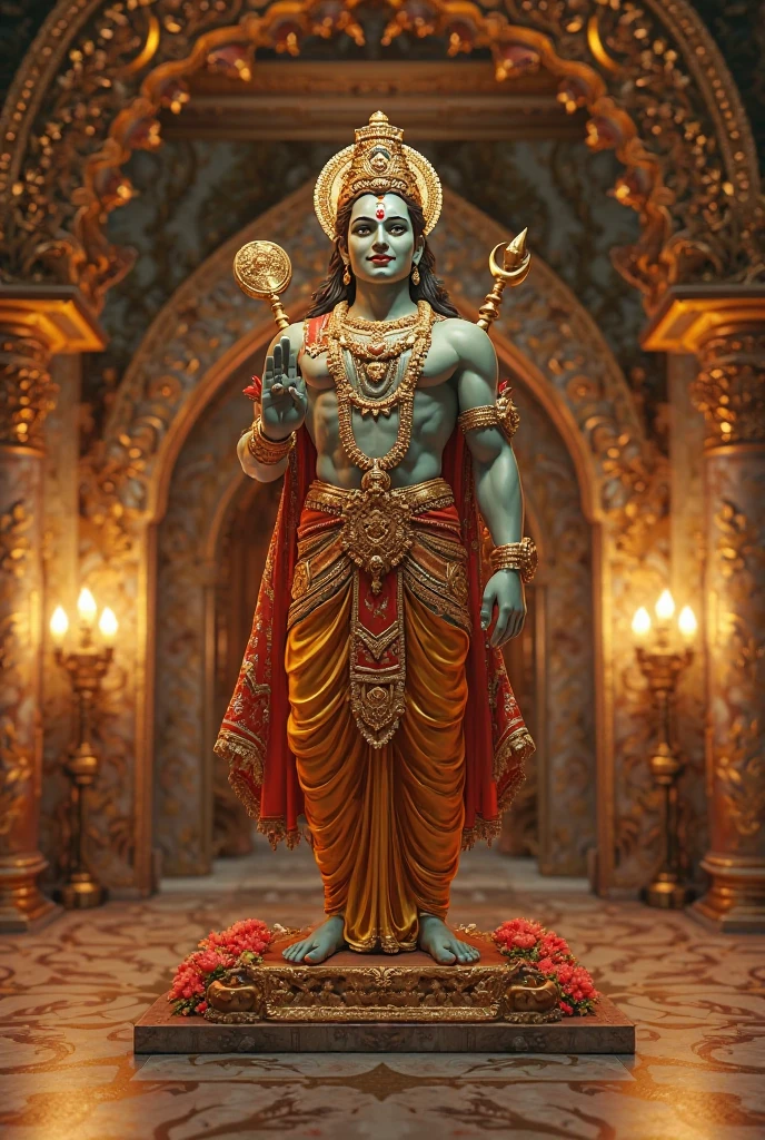 Create a photo of chatur bhuj avtar shree krishna
With black background