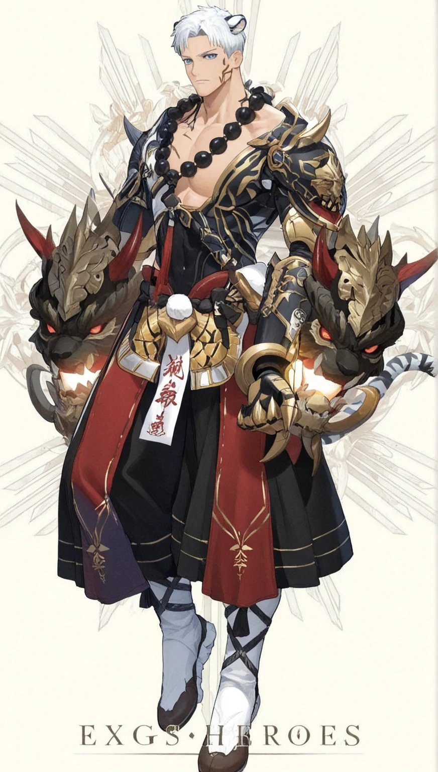 King Ghidorah as a human, old muscular man