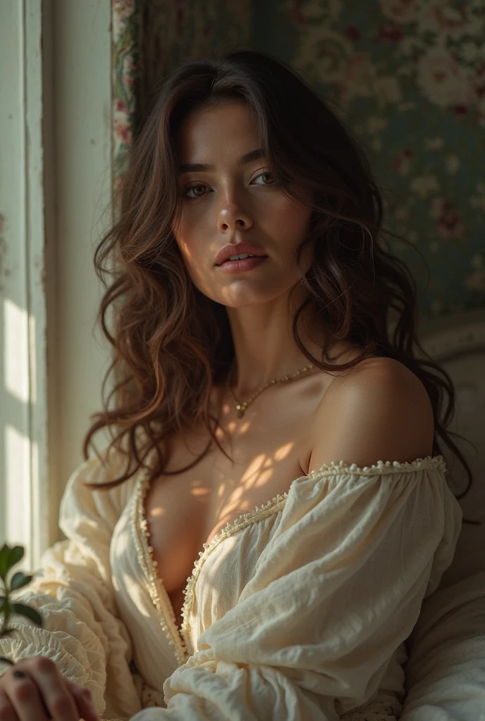 adriana lima, thick brown hair, hot , Ukrainian girl, wavy brown hair, Dasha Taran, pretty beautiful brunette, (solo one girl : 2.0), documentary photo of a 70 year old European elder woman, athletic body, realistic hands, in sassi_di_matera, standing outdoor in the town of Matera, 1woman, (solo woman), ((full body portrait)), ((the woman is busy sewing an embroidered white tablecloth)), ((full body)), ((Random shooting angle)), (best quality, masterpiece:1.2), Super detailed, (actual:1.37), beautiful, sage, Charming sage woman with (delicate eyes, Detailed lips, extremely delicate eyes), colorful shawl on the shoulders, Bordeau shirt, show a bright smile, Warm colors, Extremely high color saturation, official art, Extremely detailed CG unified 8k, (high dynamic range :1.4), (cinematic), (pastel colors, dull color, soothing tone :1.3), (natural skin texture, ultra-actual, soft light, sharp), (Very detailed), night, moonlight, In an antique court, Sitting on the bench against a tuff wall, ((head, neck, shoulders, hips, legs, feet))), Hyper-realistic (Overhead view:1.20) top view, real skin pores, moles on skin, high quality, realistic lighting, center of the picture, good body proportions, 8K, HDR, professional photography of a woman, natural skin texture, 4K textures, Adobe lightroom, photo lab, HDR, complicated, elegant, very detailed, sharp focus, insane details, intricate details, hyper-detailed, dark cinema light, Outdoor atmosphere, chin pulled up, mouth semi-open, (Best Quality ,high resolution, Masterpiece, Overhead view:1.20), Ultra-detailed, overcomes shame:1.3, gloomy ecstasy:1.3, gritty texture, melancholic expression on face,mysterious aura, foggy background, Subtle color palette, Strong emotions, Coming Out of the Depths of Despair, Piercing gaze, intense shadows, Plunged in Darkness, Rugged terrain, ominous vibe, A supernatural sensation, asymmetrical bangs, freckles, long loose black hair, very wet dirty hair, dripping hair