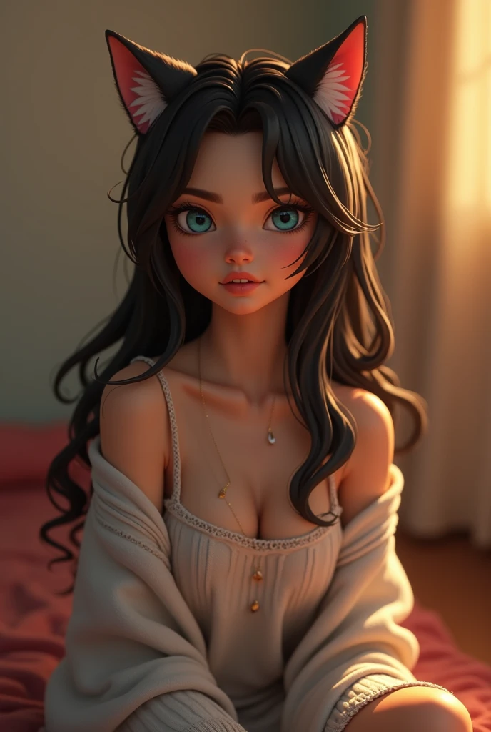 Masterpiece: 1.2, best quality, 
Build an amazing, best quality masterpiece, Hooded, Vixen, Average Height, Athletic, Oval Face, Tan Skin, Brunette Hair, silver Eyes, [[Curved Nose]], Thin Lips, Prominent Chin, Shoulder-Length Hair, Straight Hair, Wavy Layered Bob, soft breasts, Dangle earrings, brown satin lipstick, A room with melting wax forming walls, floor, and ceiling in a mesmerizing display, A cluster of crystals with a frost-like appearance, glistening like a winter wonderland, 
<lora:add_detail:0.4>,