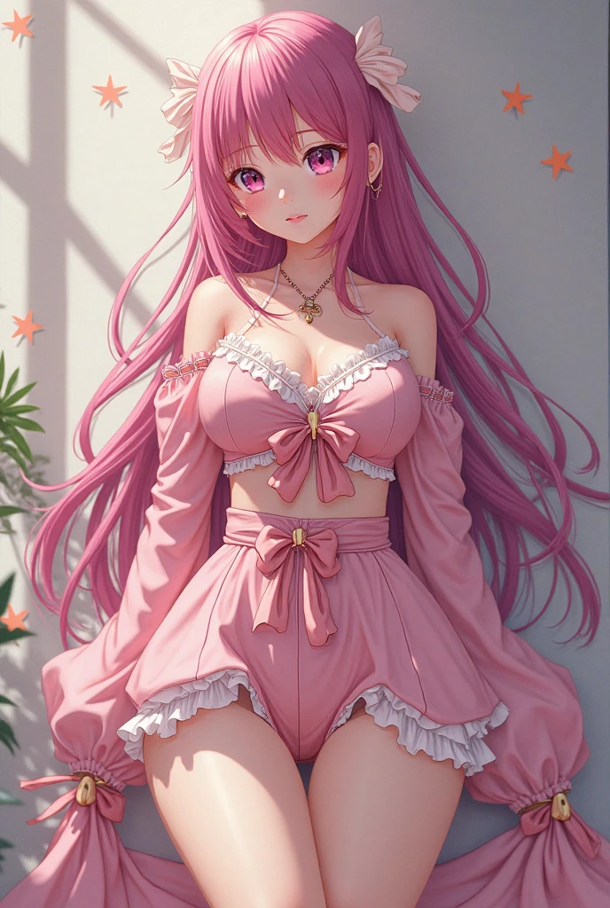 (best quality, 8k, masterpiece:1.2, nsfw ),Cutest,Cute girl,mesugaki,Beautiful face,Beautiful eyes,Beautiful hair, Light pink hair,Lots of colorful flowers,