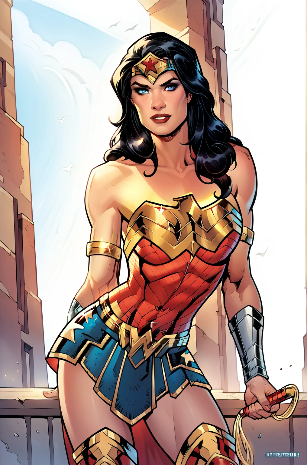 Kim Kardashian as Wonder Woman, tight leotard, ass