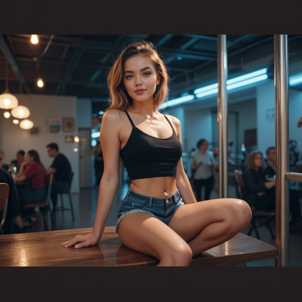 Redhead woman wearing ultra smartwatch on her arm 