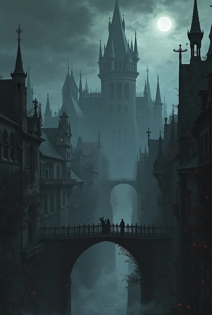The same image but with a Gothic city - SeaArt AI