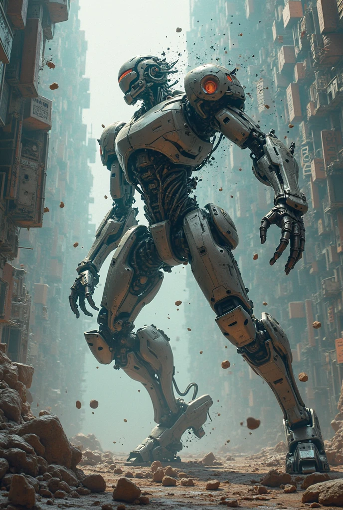 NSFW,((qualidade superior、em 8K、obra prima:1.3))Vestindo um mech branco-prateado, com um rosto delicado,A mais alta qualidade de imagem,ultraclaro