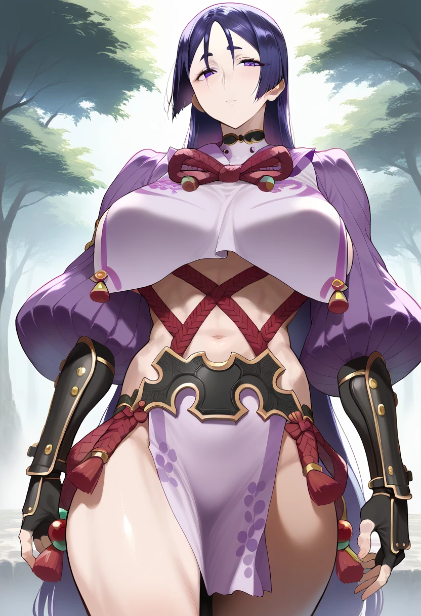 best quality, masterpiece, highly detailed, more realistic, high definition, konan naruto, orange eyes,akatsuki bikini,mature star, realistic breasts, beautiful body, akatsuki bikini big breasts, big ass, short purple hair, woman dancing in the forest, forest in ancient russia, night, white lingerie, historical site, old dress, seduction, make an erotic face, make an erotic face, moonless night, moonless night, blood moon, too little light, too dark, too dark, no light, fog