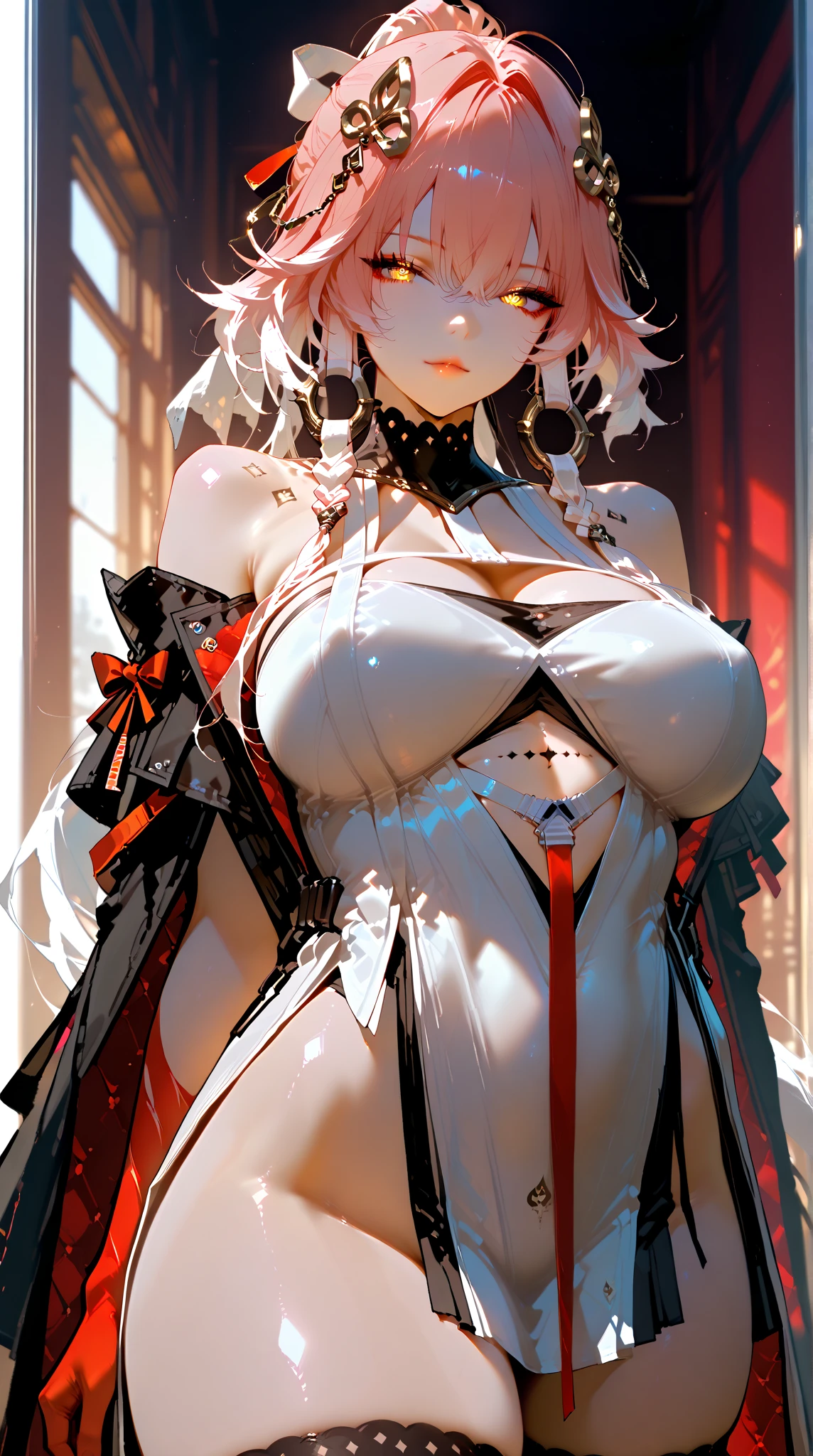 A Strawberry, ((Masterpiece, top quality, high resolution, highly detailed CG unified 8K wallpaper)), (huge stunning goddess shot, very hot and sexy, jaw-dropping beauty, perfect proportions, beautiful body, slim body beauty:1.3), (dynamic pose, dynamic composition),