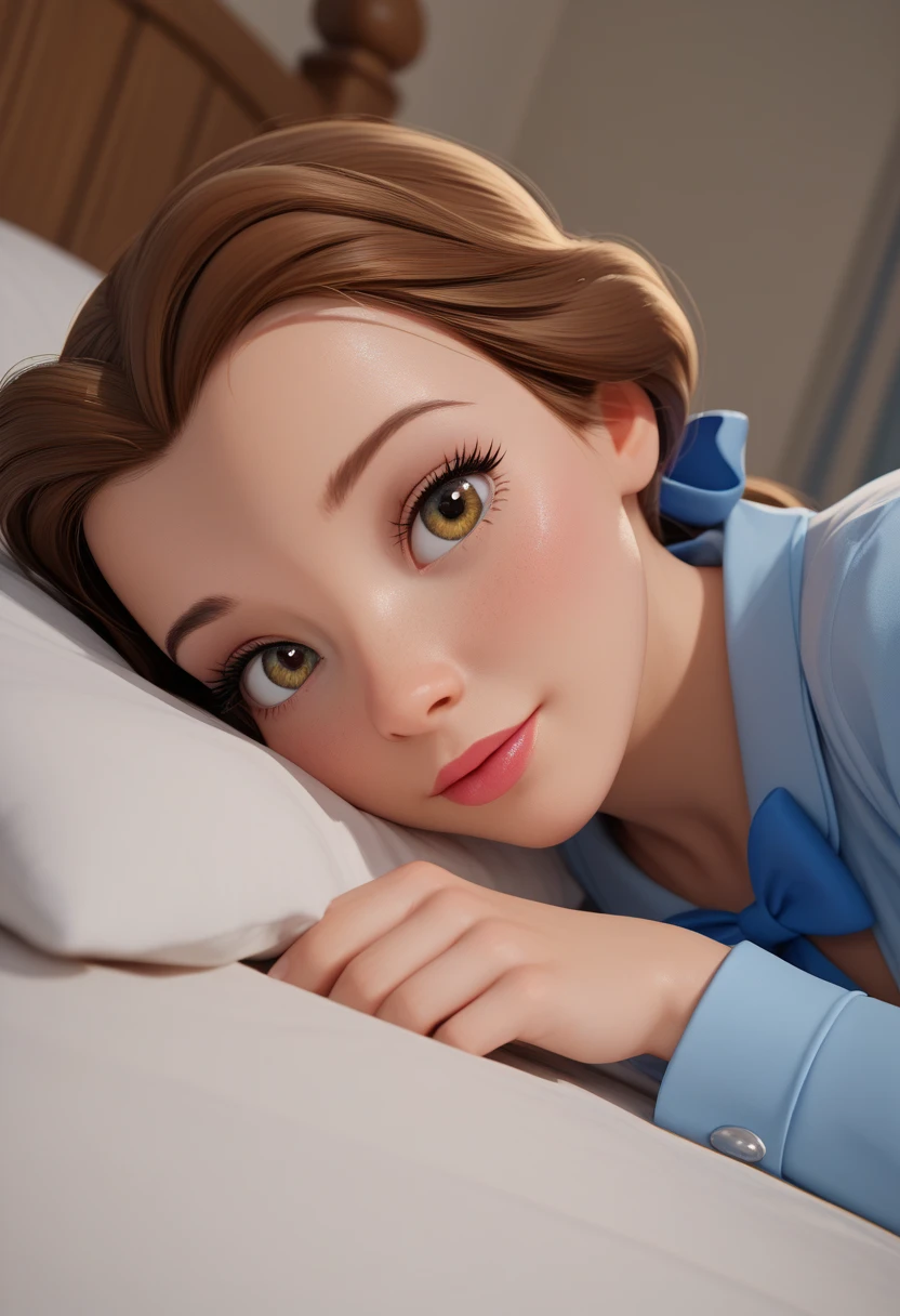 Anna of Arendelle, ((masterpiece)), (Highest quality), (4K),(Droopy eyes:1.2), ((Big eyes)),High Ponytail,On the royal bed,((Troubled face)), (((slim))),((Close-up shots capture the intricate details of her panties and bra)),((crawl on all fours)), (Small breasts),(((White underwear))),((From the back))((socks))