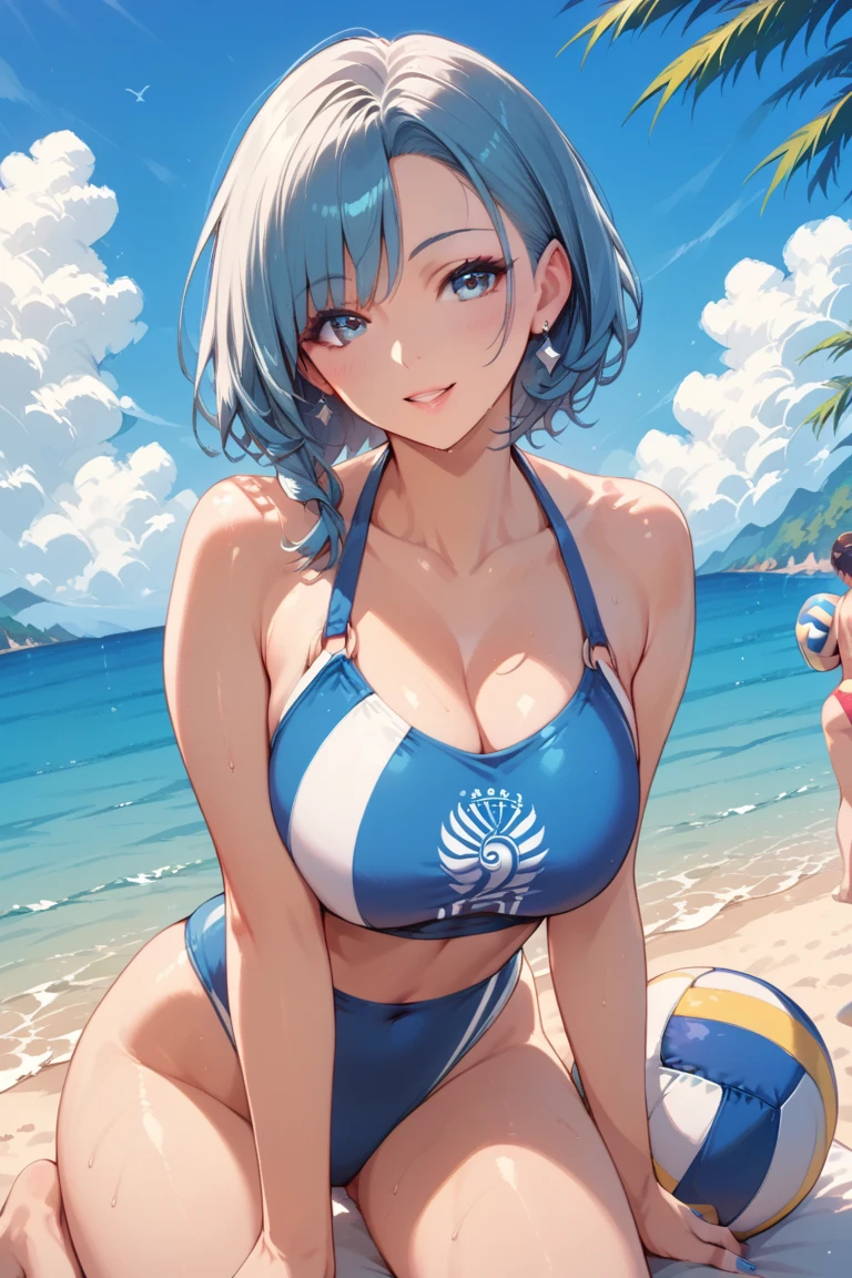 Bulma from dragón ball sexy in white bikini