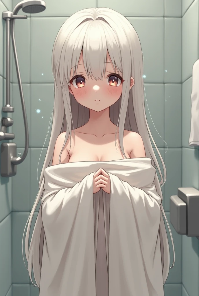 NSFW , (Highest quality:1.5, High resolution, 4K, Detailed lighting, Shaders), Illyasviel von Einzbern　alone, Cowboy Shot,Long Hair, Gray Hair, Red eyes, ((Swimsuit))＋＋　M-shaped foot　Sexy Looks　Seductive gestures　atmosphere　　Super blushing　Realistic locker room　Sleep on your side, nude, Sweat, Shiny skin, Heavy breathing, ( Sex, Sexual intercourse, put in, Heterosexual, Moving lines, Motion Blur, Talking Spirit:1.1), (level, On my back, bed,Subjective:1.1)(( On the body / Bukkake  with excess semen splashing))