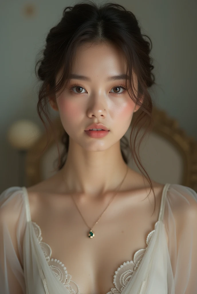 Portrait of a young woman in Japan、One Girl、1、alone、(whole bodyが映し出される)、(She wraps her naked body in see-through organza:1.2)、(Shooting from above:1.2)、(Lie)、(Sensual World)、Beautiful and sexy、whole body、Embarrassed face、Ecstatic expression、Beautiful Face、Detailed facial depiction、Long eyelashes, Shortcuts、Black Hair、(Small breasts:1.2)、Moisturized Skin、jewelry、whole body、Flowers and Moon、Amazing panoramic views、Romantic atmosphere、((whole body))、(Soft Focus)、(Bokeh:1.2)、(Fractal Art)、(Alphonse Mucha Style)、(Highest quality, masterpiece, High resolution)、8k、wallpaper、(Full Leg)、masturbation