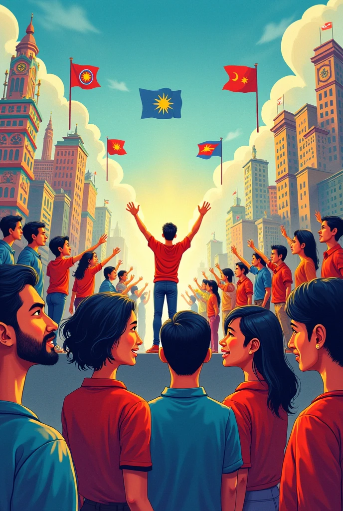 make a malaysian independence day poster with the theme Civilized Malaysia: Merdeka Spirit