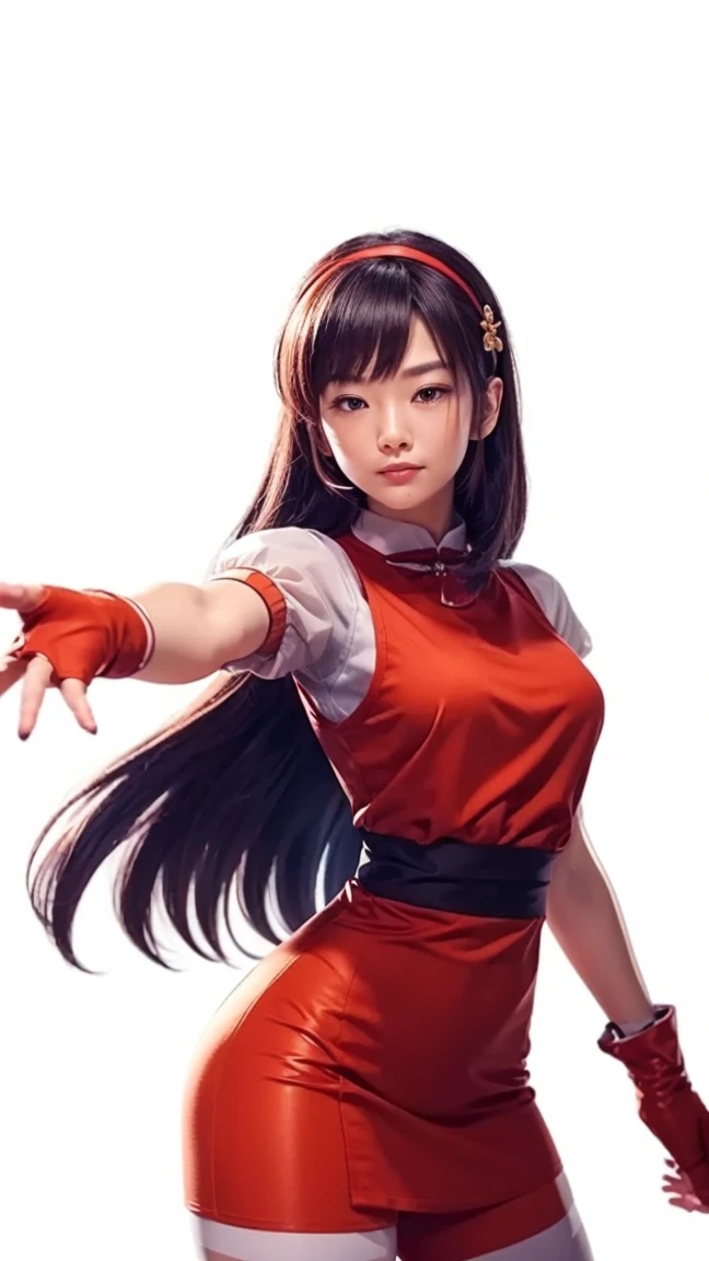 Create a cool character for a gacha game based on the game Zenless Zone Zero, female character in devil clothes in warm colors, S-level fire elemental character, devil horns and tail, beautiful and cute face, corpo de nymph, lolly, haughty, devilish smile, wielding a serrated sword, pose de atitude, A beautiful , 14歳, super skinny, short mini skirt, wide belt, garter belt with black tights, thigh holster, breasts small, perfect little ass, narrow hip, Waist slender, pose sexly, ((ponytailhair style))), posing for manga cover photo, dynamic pose, malicious smile, seductiv, malicious, obscene, shamelessly, young, Stupid, nymph, manga style, random ethnicity, (((MMA fighter))), ((( red dress ))), (((bandaged arms))), ((high collar)), (((darkskin)), (((micro skirt with vertical seams))), (((best qualityer: 1.4))), (Unbeatable masterpiece), (hiper HD),(CG 8k hyper-realistic), (((hyper feminine))), sexly girl, king of fighter, ((( sculptural body ))), (((1 girl))), garota de 14歳 com perfectbody e magro,Beautiful and well-groomed face, (Head to thigh photos), Complex equipment, (((standing alone))), pirralha violent, (((14歳))), sexly, pose de atitude, work of art, (((manga style))), bounty hunter, violent, Manic, evil face with malicious smile, slenderbody, thin but strong, perfectbody, roupa moderna, advanced technology, neon, sleeves with vertical striped pattern, neutral background, (( cowboy shot )). intricate visual