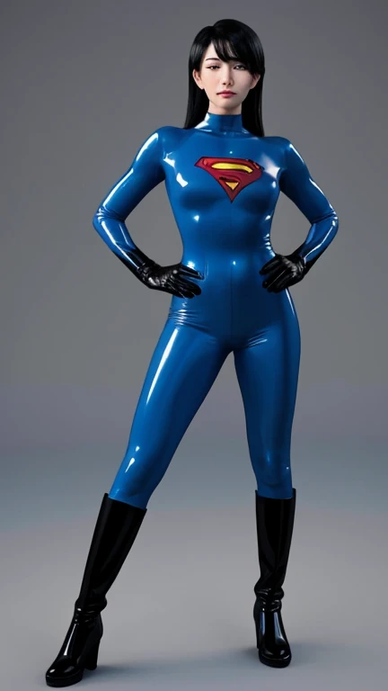 Gatchaman, (Masked superheroes), Iconic heroes, The Guardians of Earth, Science Ninja Team, (Stunning superheroes), (Vibrant colors), Space-themed costumes, Sleek gauntlets and helmets, Silver and blue agile figures, (Incredible detail), (Capital city backdrop), Defending humanity with courage, Spectacular pose, Iconic "KEN", "Joe", "Jun", "Kenichi", and "Jinpei", Patrolling the skies, Ready to battle the evil Galactor, Stunning visual treat, (Colorful animation), Formations of spark, breasts, giga_busty, Hi3JTS, full body shot from side