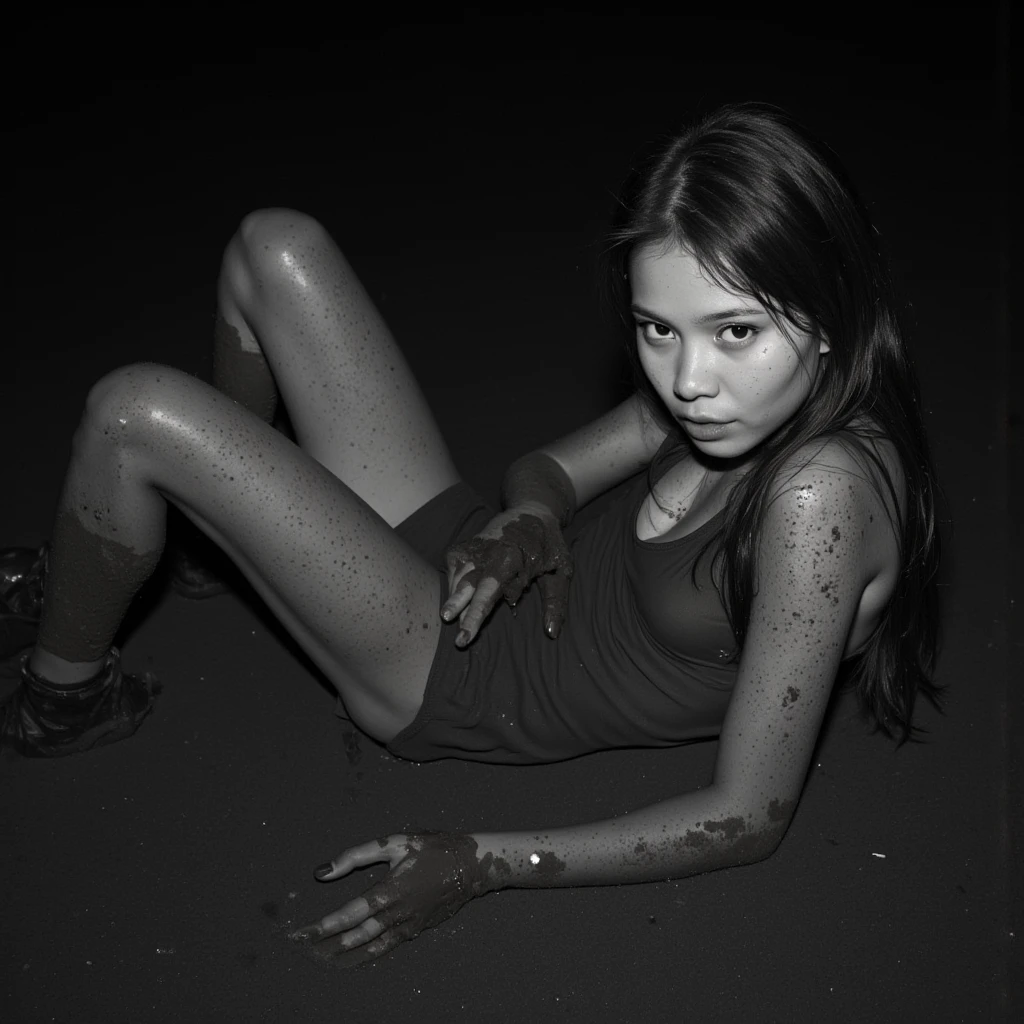 Top Quality, Masterpiece, Ultra High Definition, (Photorealistic: 1.4), Raw Photo, 1 Girl, Black Hair, Glossy Skin, WET BODY, Dramatic Lighting, Full Body, (((Micro Bikini)), Colossal