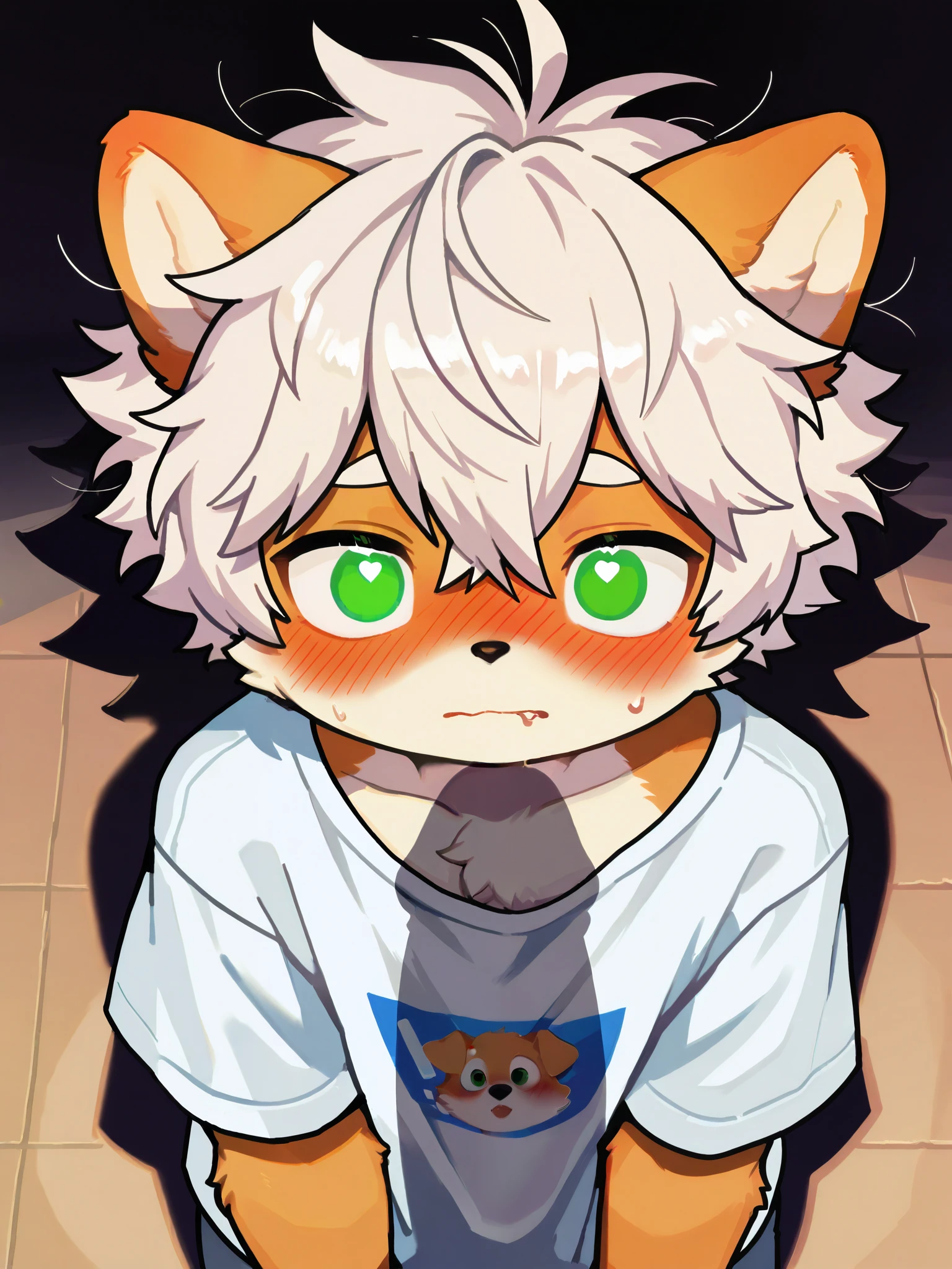 source_ furry, hadrian , furry male, ,Cubs,((boy )), dog boy,,(penis Shadow:1.3),short hair ,fang out,,masterpiece, newest,absurdres, incredibly absurdres, messy hair, cute anthro, solo,score_9, score_8_up, score_7_, score_6_up, masterpiece, best quality, dufu, furry, shota, solo, cute, green eyes, blush on face, upper body, loose clothes, nipple, orgasm,wide eyes,Lots of saliva ,full-face blush,parted lips ,from above, to milkytiger1145 , author: k0bit0wani ,( cute),boy