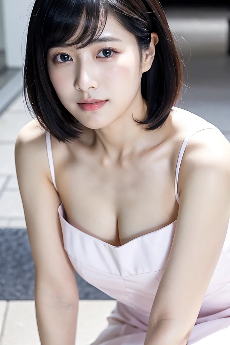 Illustrated NSFW、最high quality、high quality、best image quality、8K、最High resolution、High resolution、最high quality、masterpiece、Raw photo、realistic atmosphere、(detailed face)、(fine hands、thumb１reference４)、(beauty of japan )、very nice face、cute face、((beautiful japanese girl))、(japanese woman), ((18 year old beautiful girl))、(glossy black hair)、whole body、slim style、(shiny skin)、(Fair skin, Glossy skin)、real human skin、realistic human body structure、perfect body， perfect face， perfect hands， perfect finger， perfect lips， perfect eyes，perfect teeth、perfect background， perfect atmosphere， natural soft light, (big breast:1.2), Show thigh, Skirt, Skirts should be shortened, Crossed legs.