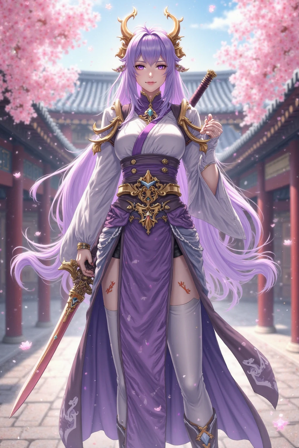 (((Highest quality)))(((Best Image)))(((anatomy)))外見は20代のwoman,Random hair color ,Random hairstyle,Wear a shrine maiden costume,Extreme costumes(((Appearance)))The shape is humanoid,Random Face(Beautiful Face),,Huge breasts,Tight waist,Wearing randomly colored armor(((Features)))Eye color is random,Personality is random,Attractive figure(((arms)))He is carrying a weapon that resembles a purple glowing object..Possess modern weapons.(((woman)))The skeleton is human-like,Huge breasts,Tight waist,fogのようなガス状のもので纏っている(((background)))Barren Land,dead tree,fog,Chaotic world(((Standing posture)))ランダムなStanding postureをしている,mysterious,lovely,Highest quality((Full Body Shot))