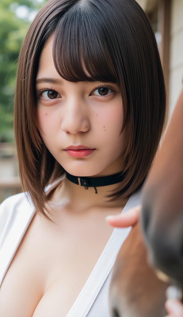 nsfw,Browsing Caution,RAW Photos,8K, (Highest quality),Realistic,(Live Action, Intricate details),(Natural skin texture, Detailed skin,Hyperrealism, Sharpness),((Composition looking up from below)),((手を背中でTied upいる:1.2)),((Black Hair:1.2)),((全身にropeを巻く)),(Oily skin),(20-year-old woman),((Whole body 1.2)),((From head to toe:1.2)),((Open your lips)),((カメラをGlare)),(Japanese women),(Highest quality:1.2),Flat bangs,Medium Chest,Crouching posture,Squat with your legs apart,Showing off your crotch,Beautiful Eyes,Detailed face,High quality eyes,Keep your eyes focused,Nose and mouth,Face Focus,Super Face close-up gentle and charming Chinese beautiful woman, Delicate and sexy collarbone,Small Nose, Focus on the face, Face close-up, Ultra-high resolution, Very detailed, Full body photo,Ahegao,shameずかしそうな顔,shame,Blushing, ((Long Hair)),((Sit with your legs apart)),((Torture chamber)),((Leash Collar)),((Massage the breasts)),((Dimly lit room)),(Natural skin texture),bondage, bondage, bondage, conversion, constrained, bound, Tied up, constrainedされた腕, constrainedされた手, 完全にconstrainedされた, constrainedされた身体, bound with chains, bound hands, Blushing, bondage outfit, bondage((constrained)),Sit with your legs apart,((Nose hook)),((3方向のNose hook)),((Completely naked:1.2)),((rope)),((White teeth)),((手首を背中でTied upいる)),((手を背後でTied upいる;1.2))、(((32k,High detail,High definition、masterpiece,Attention to detail,Esbian all over,solo))),RAW Photos & Realistic atmosphere,Beautiful dark blue eyes,Mouth details,Glossy Lips,Fine eyebrows,With soft white skin that shines in every detail、Detailed eyes,とてもBeautiful Eyes,Detailed lips,Very beautiful face,Very well-formed face,A vivid face,Beautiful, shining lips,,Very beautiful school girl, , Young and sexy gravure idol,,My whole body is wet,Dripping,Blushing,Very beautiful, Sexy and classy16 year old girl,Medium-long brown shiny hair,Wet hair,Dripping水,Dripping,(Looking into the camera:1.4), I'm so anxious I feel like crying,Watery eyes,Cold Smile,Glare,Glare顔も美しい,High Resolution Arm,,High Resolution Finger:1.5),((Wearing a wedding dress,Wearing black pantyhose and sexy legs,shameずかしそうにスカートをめくりながら直立している:1.7)),(((Pig ears on head:1.2))),(((Pig's tail))),(((Food dish at feet))),