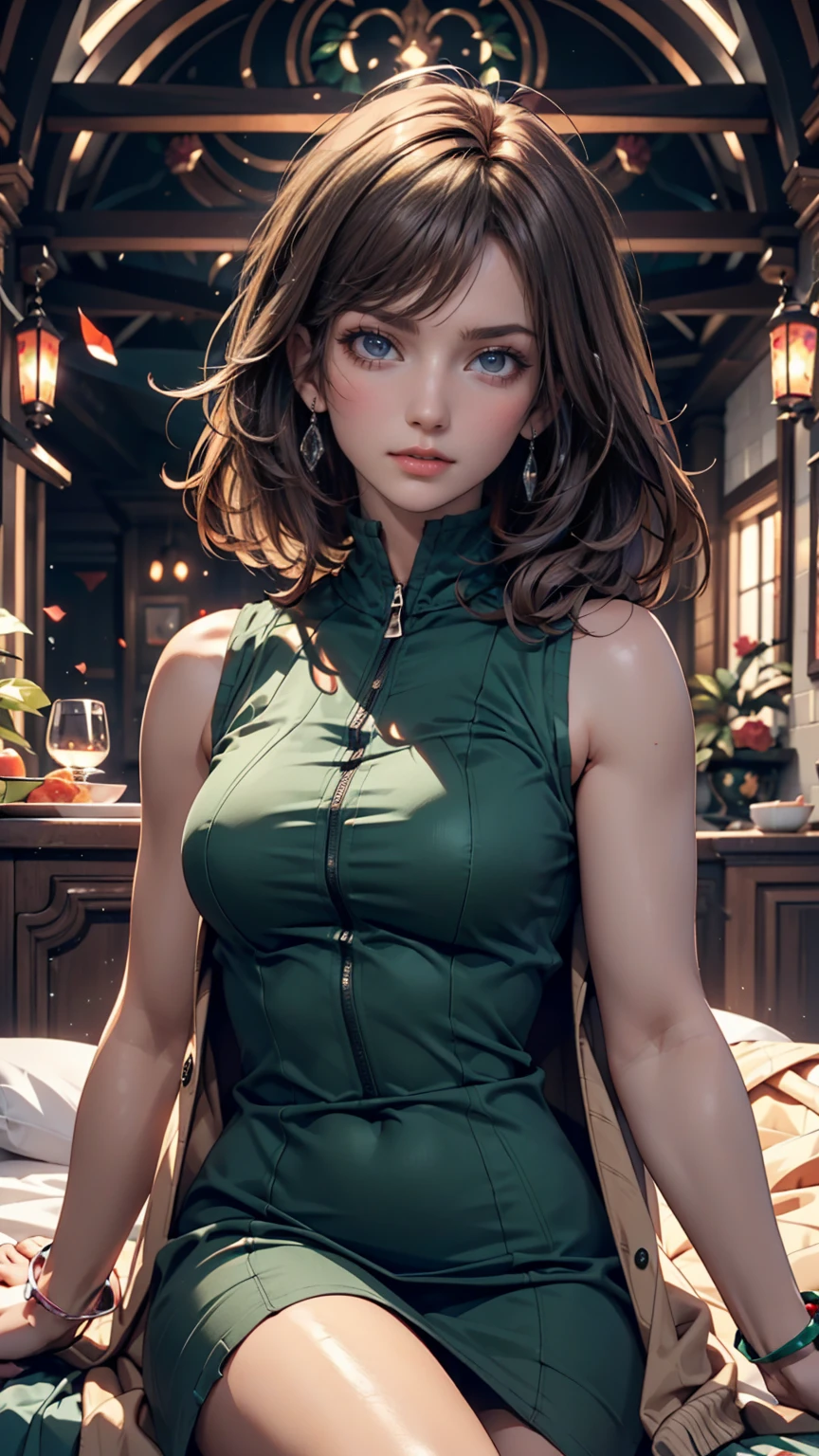 Detailed face, Detailed eyes, Dutch Angle, Perfect hands, from the front, One girl, ager, Young girl, TeenGirl, 15 yearsBreasts1人の, Adult, Mature Woman, Average chest, Browsing Caution, lingerie, Avatar (series), CHAR-F Avatarseries トフ・ベイフォン シュリク作, (Brown Hair:1.2), , Poor Complex (green:1.5) Night dress, , (Long frilly elbow gloves, Lace knee socks, High heels:1.15), (Updo:1.3), Embarrassing, tears, Sitting, wave hands, On the snowy coast