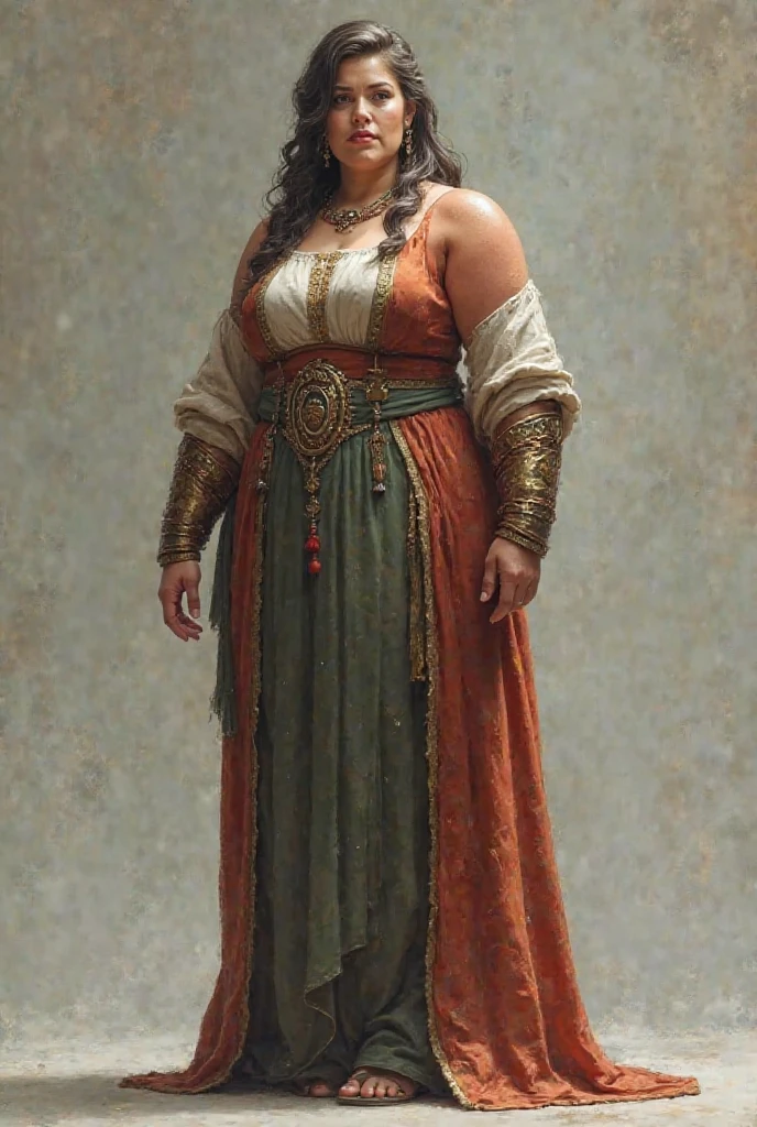 Beautiful, curvy ginger-haired ((dwarven woman)) in her 30s, with green eyes and striking features, exuding maturity and allure in a seductive pose against a dark red background. She has a (((short stature)) and a (chubby build).