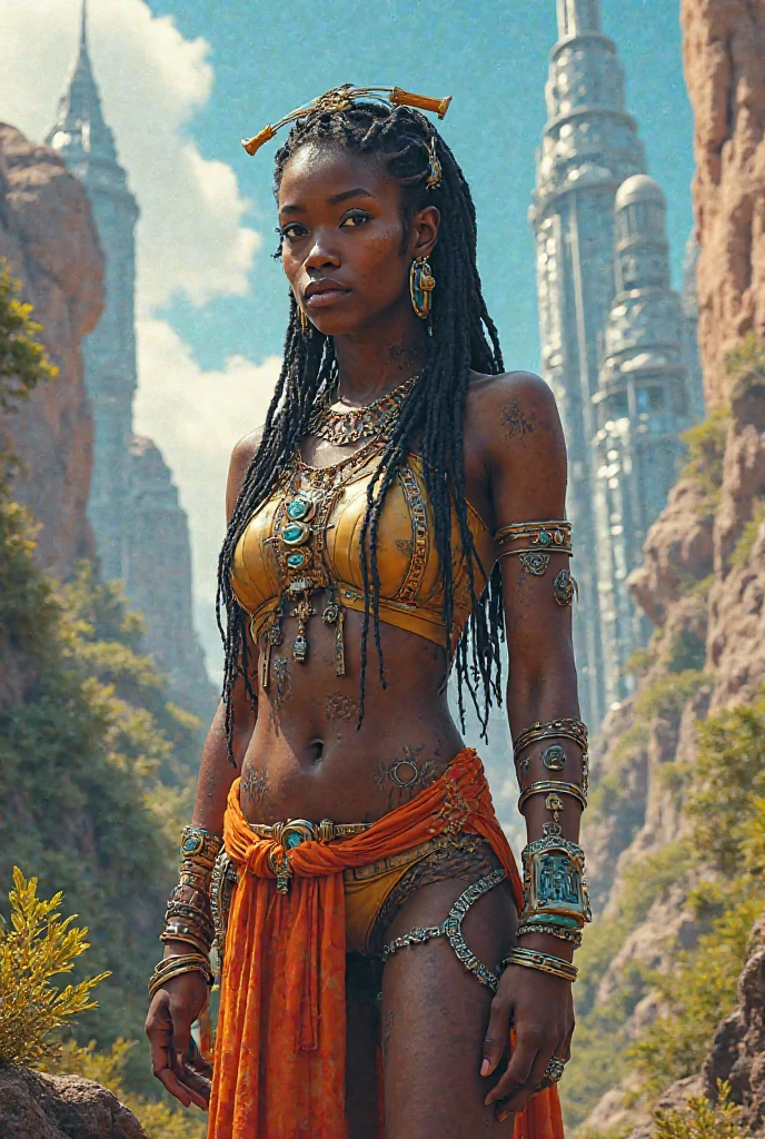 Obra Prima , raw camera , Foto Realista , Iansã , vestimento Africano , tons em vermelho , the bravest warrior of the Yabás (Orisha women) com temperamento forte e personalidade marcante ,has the dominance of storms and weather phenomena, ela controla os ventos, The rains and thunder,  4k