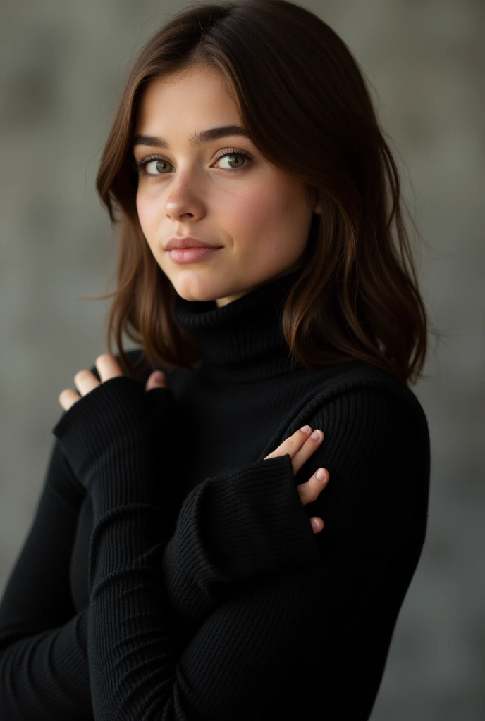 face closeup photo of anamr <lora:AnaDeArmasV2Dogu:1> wearing a (black turtleneck sweater:1.15), smiling, epic character composition, by ilya kuvshinov, alessio albi, nina masic, sharp focus, natural lighting, subsurface scattering, f2, 35mm, film grain,