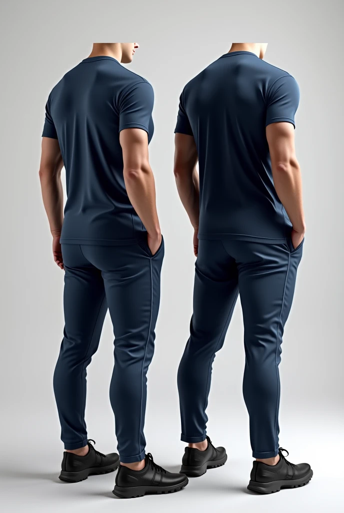 Make a vector of the front and back of a black men's team uniform with a blue gradient from the hem of the shirt to the middle. Use interclass blouses as inspiration.