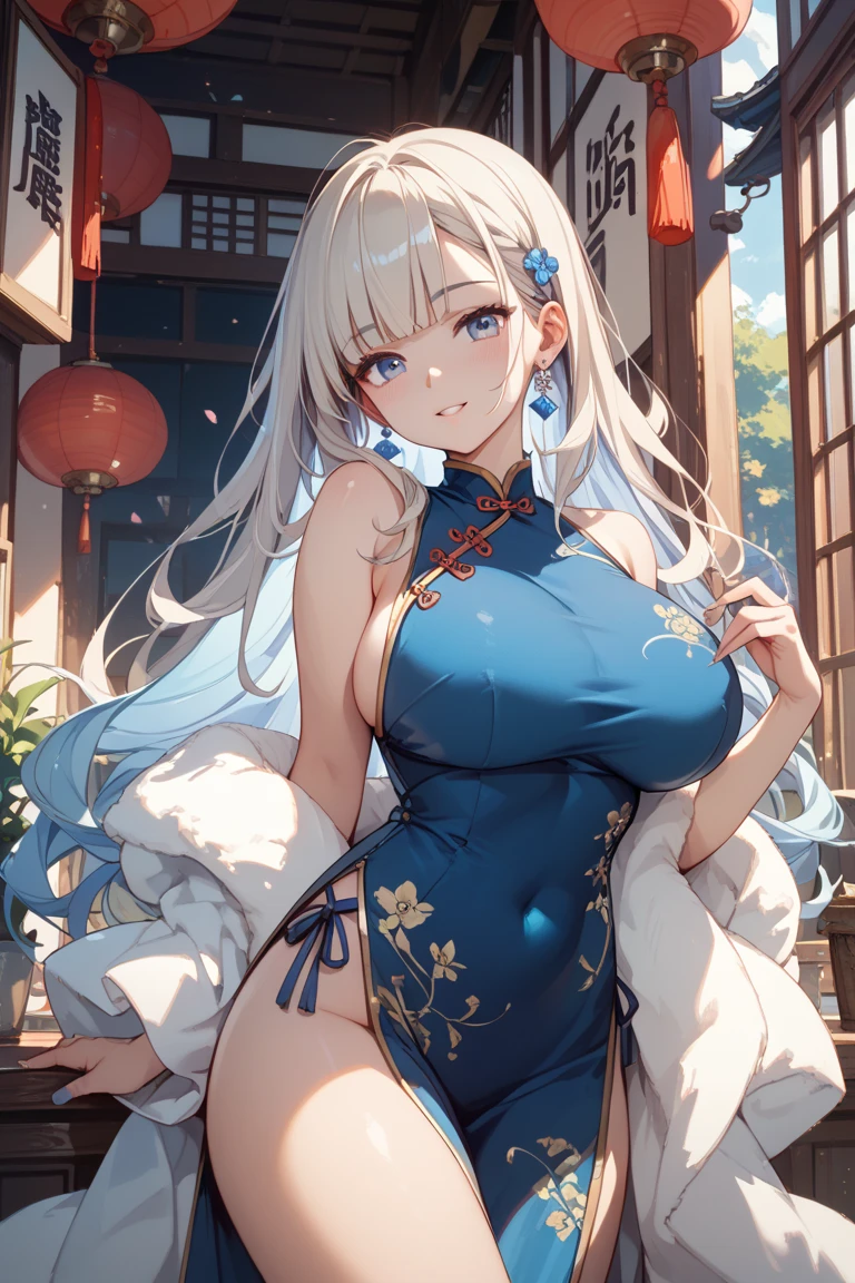 Glossy skin、beautiful girl、cute、big breasts 、Clothes、light-colored hair