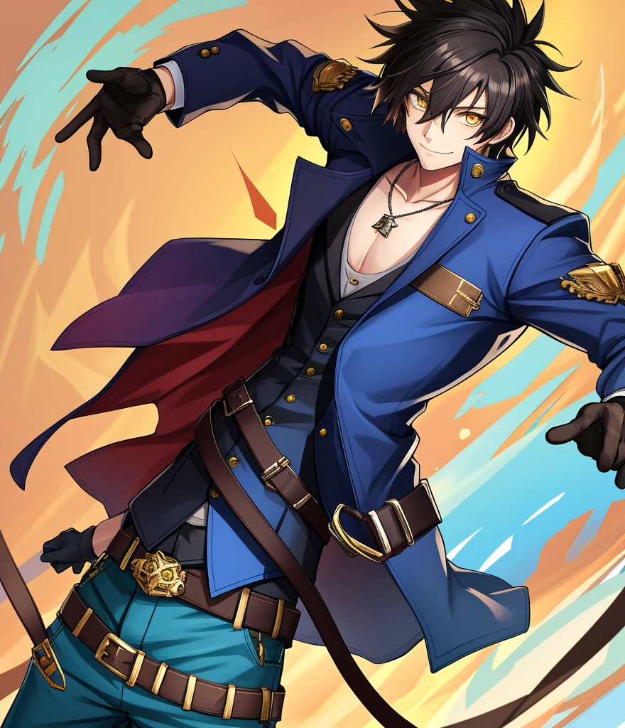 Kirito character from Sword Art Online with One Piece anime design wearing a black cape and a brown leather hat