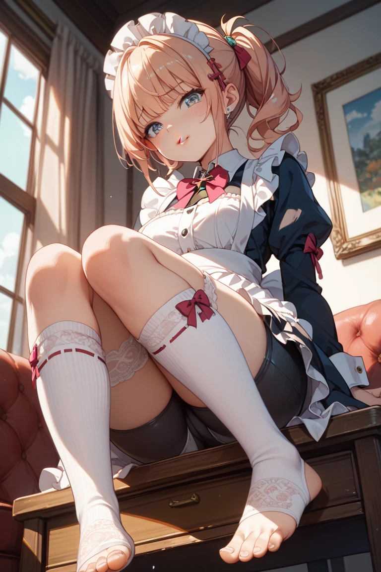 (Highest quality,4K,8k,High resolution,masterpiece:1.2),Highest quality,masterpiece,Detailed face,Masterpiece,Best Quality,(Super Detail),perfect writing, Highly detailed CG,Super detailed,(Highly detailed eyes,Very cute face,Highly detailed face:1.5),Beautiful Anime Girl,(Solo Girl),(Super huge boobs:1.4),(super huge breasts:1.4),(Sensual,Glamorous:1.4),(pink,very Long Hair,wave),(Big light purple eyes),Collared shirt,short sleeve shirt,Pleated skirt,lying on the bed,on back,school tight,pink pillow , pleated skirt, zettai ryouiki,high resolution,heart shaped pupils, plaid skirt, black stocking,claw pose,lie on bed,liying , full body , toe,full body seen,full-face blush,sexual climax,Young features,(Loli:1.4),Elementary school girls,Close one eye, With tears in her eyes and her mouth open,open mouth,