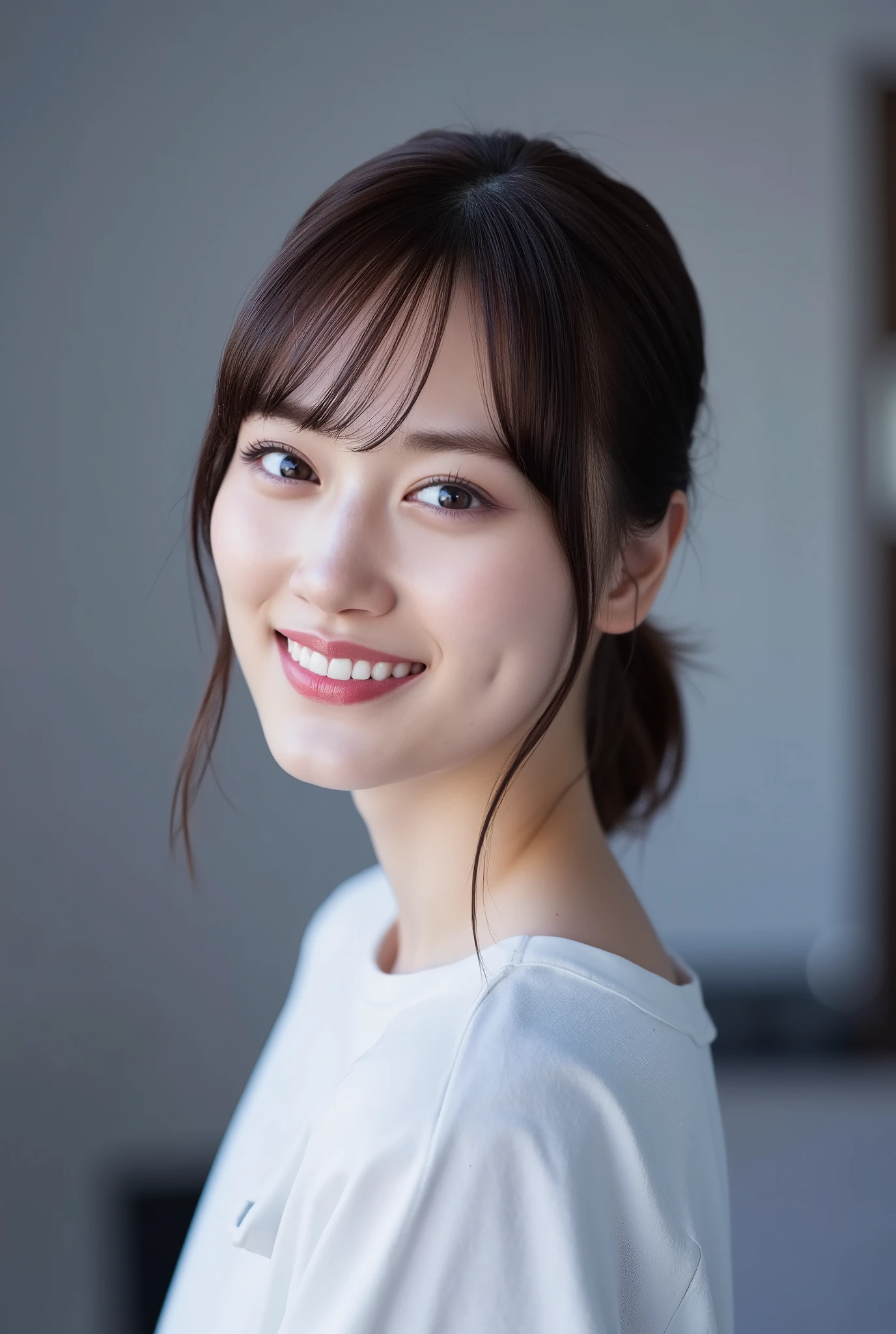 yamashita mizuki, bungs, smile, Young and  cute Japanese faces, Official art for 4 people, High Definition CG Unity 8K Wallpaper, ultra high definition, very well detailed, Half photo, film grain, lens flare glow, top quality,8k, viewer, masterpiece, top quality, very well detailed, cute, sexy, very well detailedな,  detailed clothing features in police cars, beautiful, illustration, beautiful Japanese woman, Female 1 