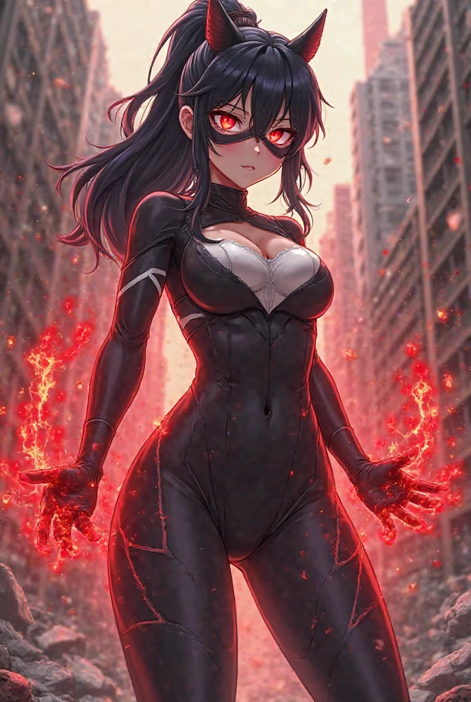 (masterpiece, best quality), intricate details, (1girl), <lora:gzchan-07:0.8>  gzchan, (scales:1.2),large breasts,tail,black hair,monster girl,glowing,kaijuu,(claws:1.1),
ahoge, blush, breasts, building, burning, cityscape, cleavage, cloud, cloudy sky, dusk, embers, evening, explosion, fire, flame, gradient sky, horizon, long hair, looking at viewer, mountainous horizon, navel, orange sky, outdoors, red sky, sky, skyscraper, solo, sun, sunrise, sunset, twilight, yellow sky, a city in the background with clouds, Fan Qi, official art, a detailed painting, fantasy art  <lora:Elixir:0.5> <lora:more_details:0.5>