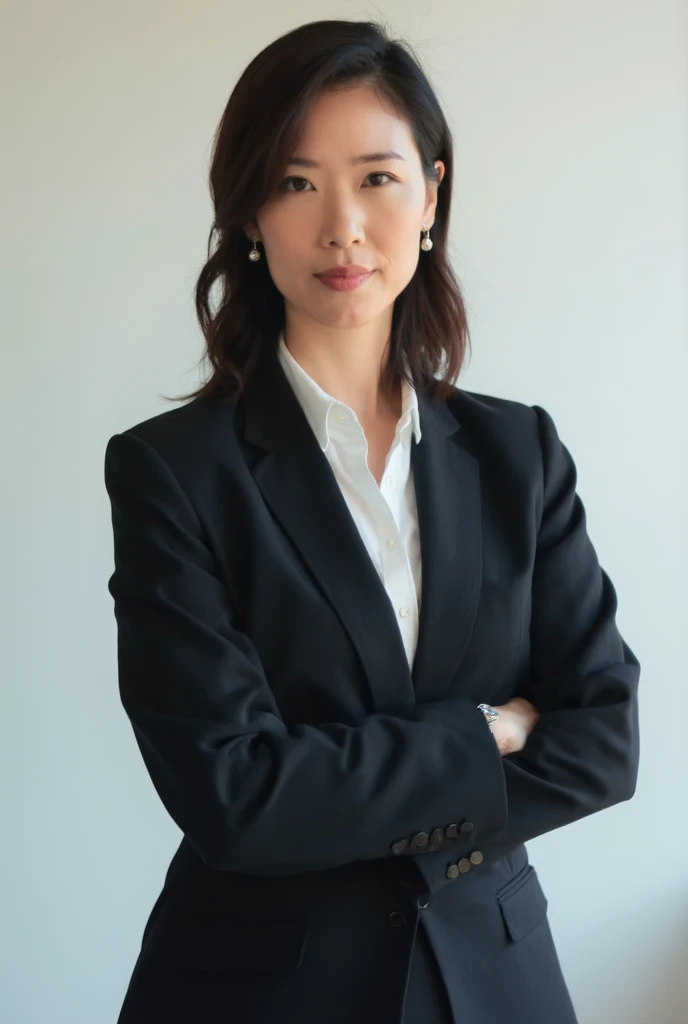 (top-quality, 16K, masterpiece:1.3), (ultra detailed), (masterpiece), (best quality), Highest quality, Realistic, surreal, Highest quality, Extremely detailed CG, Very delicate, 16K wallpaper, High resolution, A female manager working for a top company, 3, UNTITLED business suits, Japanese office with large windows, Japanese, slender body, very detailed, detailed fingers, detailed hands, detailed eyes, detailed legs, accurate and perfect human anatomy, real human skin, BREAK ((look into the viewer's eyes:1.5)), ((looking at viewer:1.5)), ((Front view:1.5)), ((from front:1.5)),