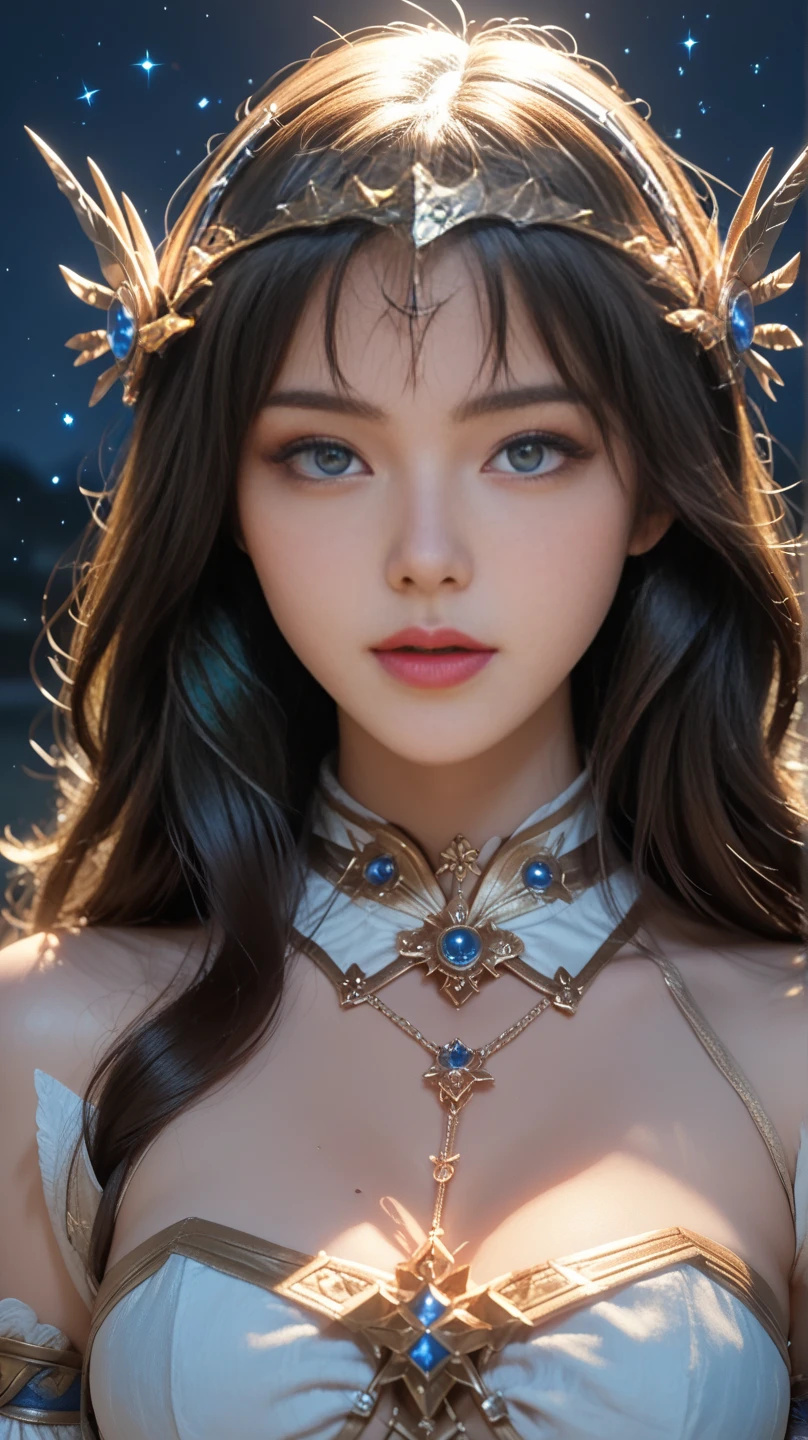 Ultra detailed complex 3D rendering of face, (huge breasts: 6.8), huge breasts, red bra, long hair, viewer show, , parted lips, (shiny skin),realistic sensual gravure idol, (cleavage), intricate details, ultra detailed complex 3d rendering of face, with beautiful porcelain profile, (jeweled ultra-detailed large crown: 2.2), big,, ( Bra Red), Sexy Swimsuit, (Ultrareal), (Magic Wand), (High Resolution), (8K), (Very Detailed), (Beautiful Detailed Eyes), (Best Quality), (Ultra Detailed), Intricate Detail Jewels ((Gorgeous Silver Armor: 1.3), 1 Girl, Solo, Long Hair, Wind, Gorgeous Face, Best Quality, Masterpiece, Maximum Detail, Diffused Lighting, (Brown Hair: 1.3), Valhalla Valkyrie, mechanical arm, beauty, facial muscles