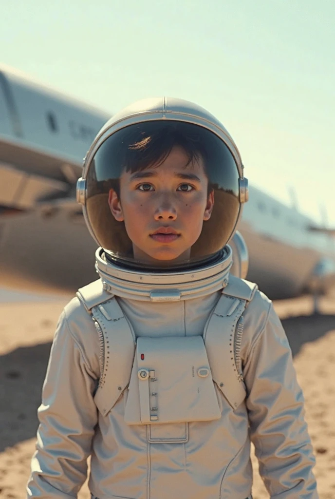 One boy stands on Mars