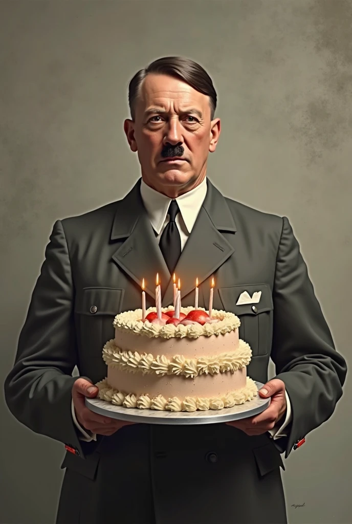 Adolf hitler biting a cake 4k quality
