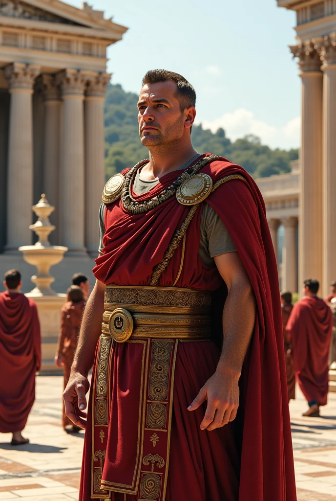cinematic film still (Raw Photo:1.3) of (Ultra detailed:1.3) a roman man